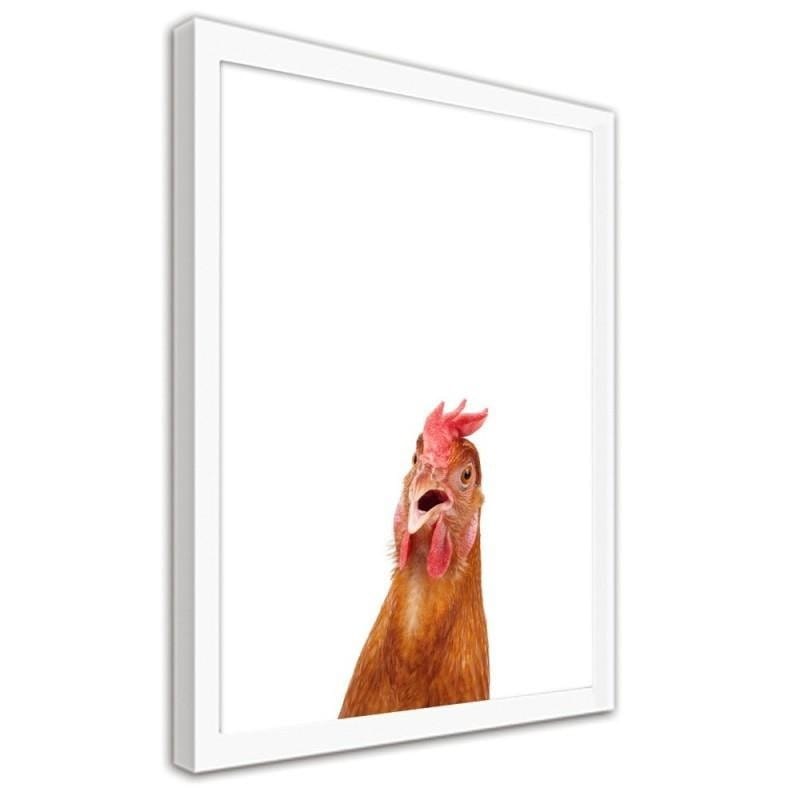 Glezna baltā rāmī - Chicken small photo hidden Home Trends DECO