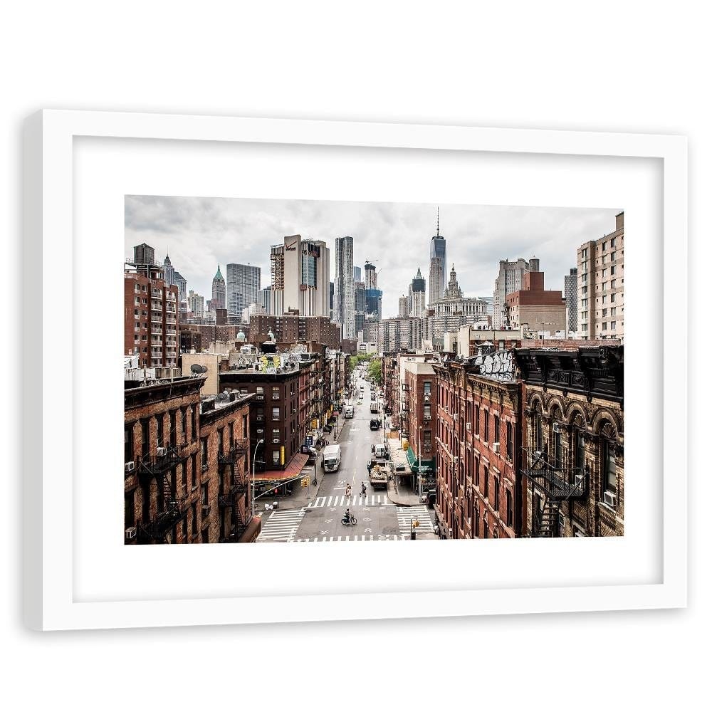 Glezna baltā rāmī - Chinatown In New York City Home Trends DECO