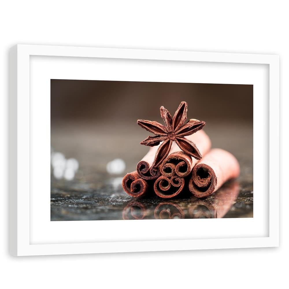 Glezna baltā rāmī - Cinnamon Sticks Home Trends DECO