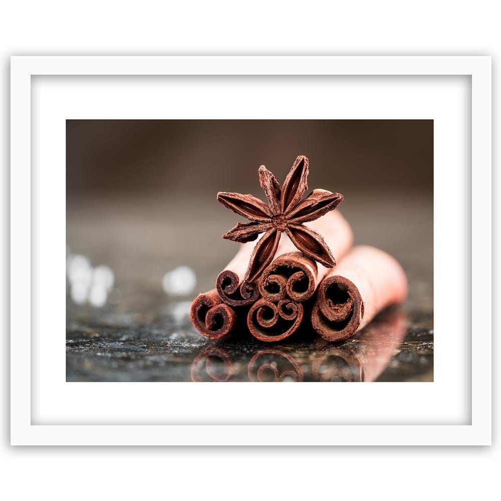 Glezna baltā rāmī - Cinnamon Sticks Home Trends DECO