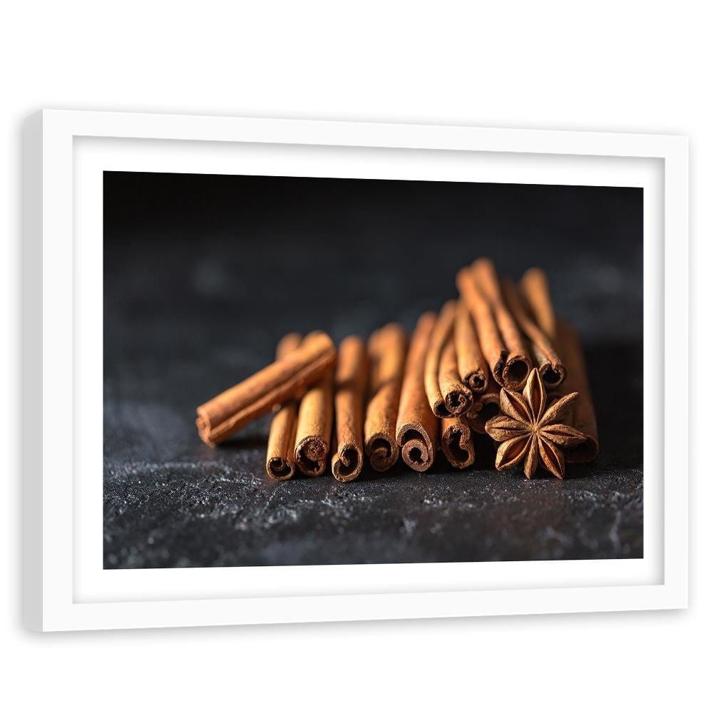 Glezna baltā rāmī - Cinnamon Sticks Home Trends DECO