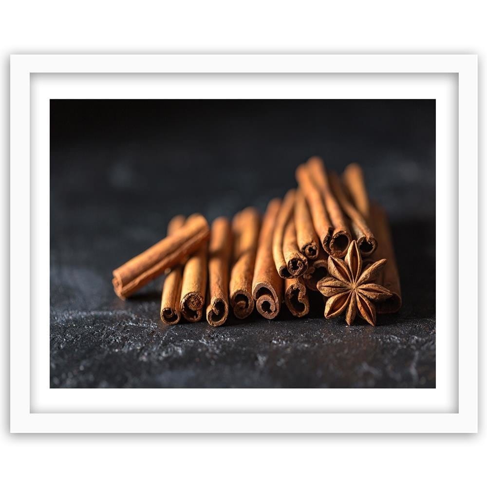 Glezna baltā rāmī - Cinnamon Sticks Home Trends DECO