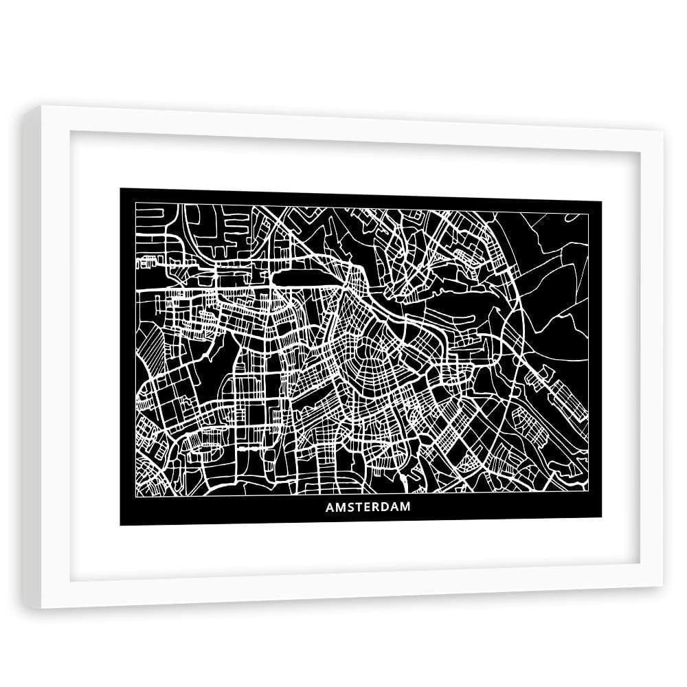 Glezna baltā rāmī - City Amsterdam Home Trends DECO