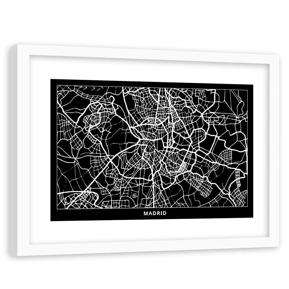 Glezna baltā rāmī - City In Madrid Home Trends DECO