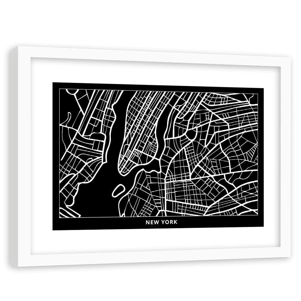 Glezna baltā rāmī - City In New York Home Trends DECO