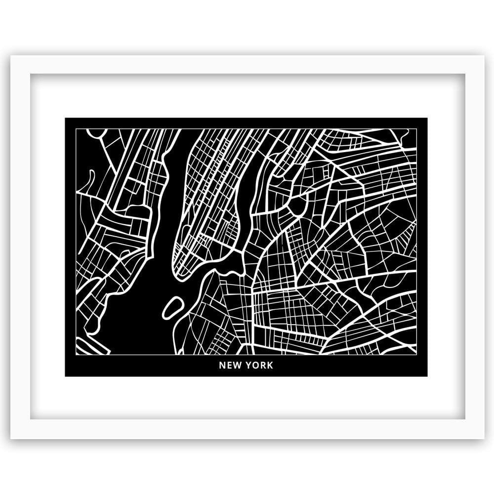 Glezna baltā rāmī - City In New York Home Trends DECO