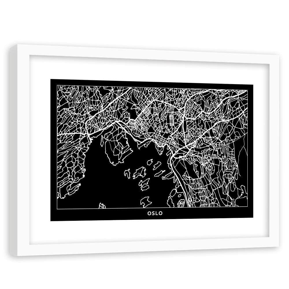 Glezna baltā rāmī - City In Oslo Home Trends DECO