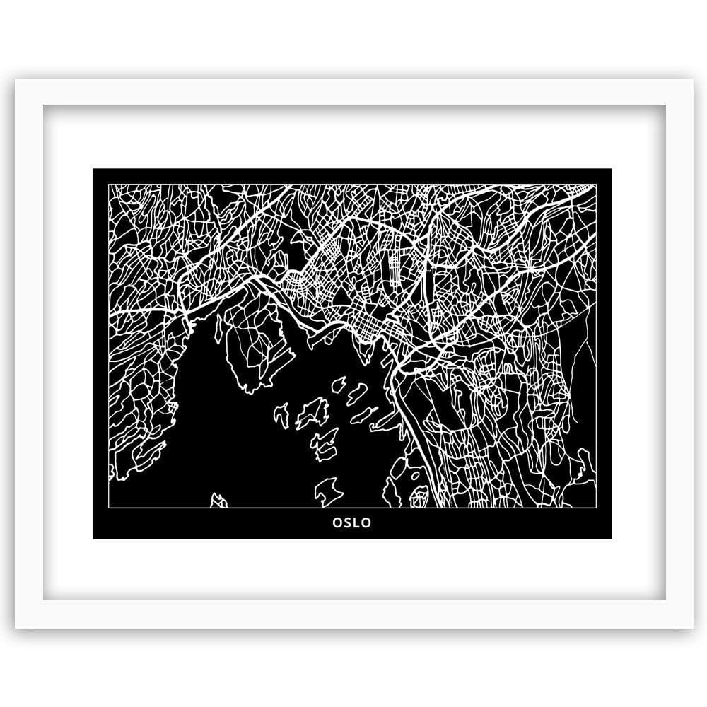 Glezna baltā rāmī - City In Oslo Home Trends DECO