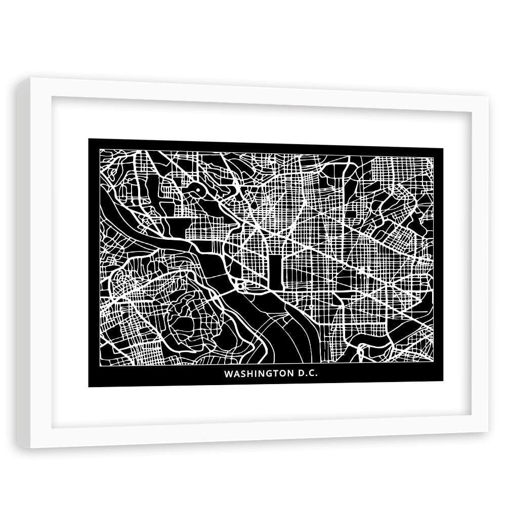 Glezna baltā rāmī - City In Washington Home Trends DECO