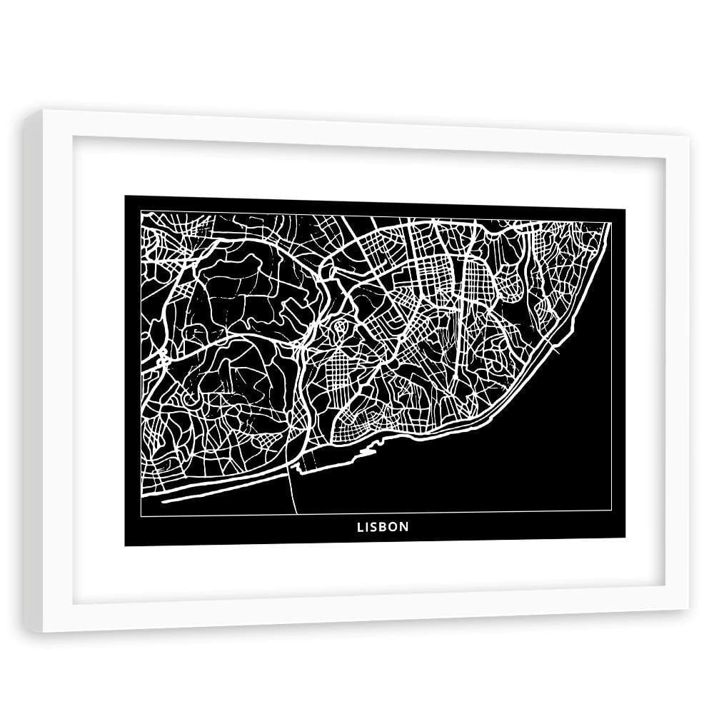 Glezna baltā rāmī - City Lisbon Home Trends DECO
