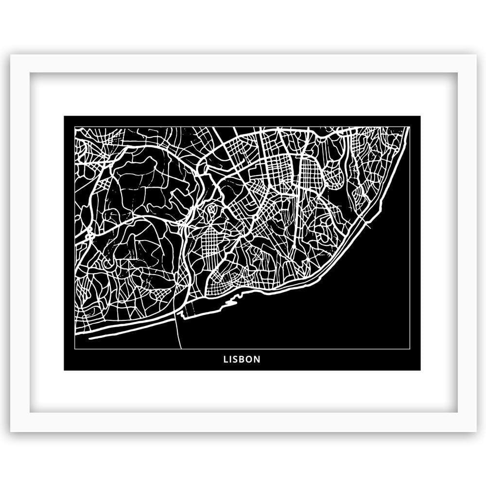 Glezna baltā rāmī - City Lisbon Home Trends DECO