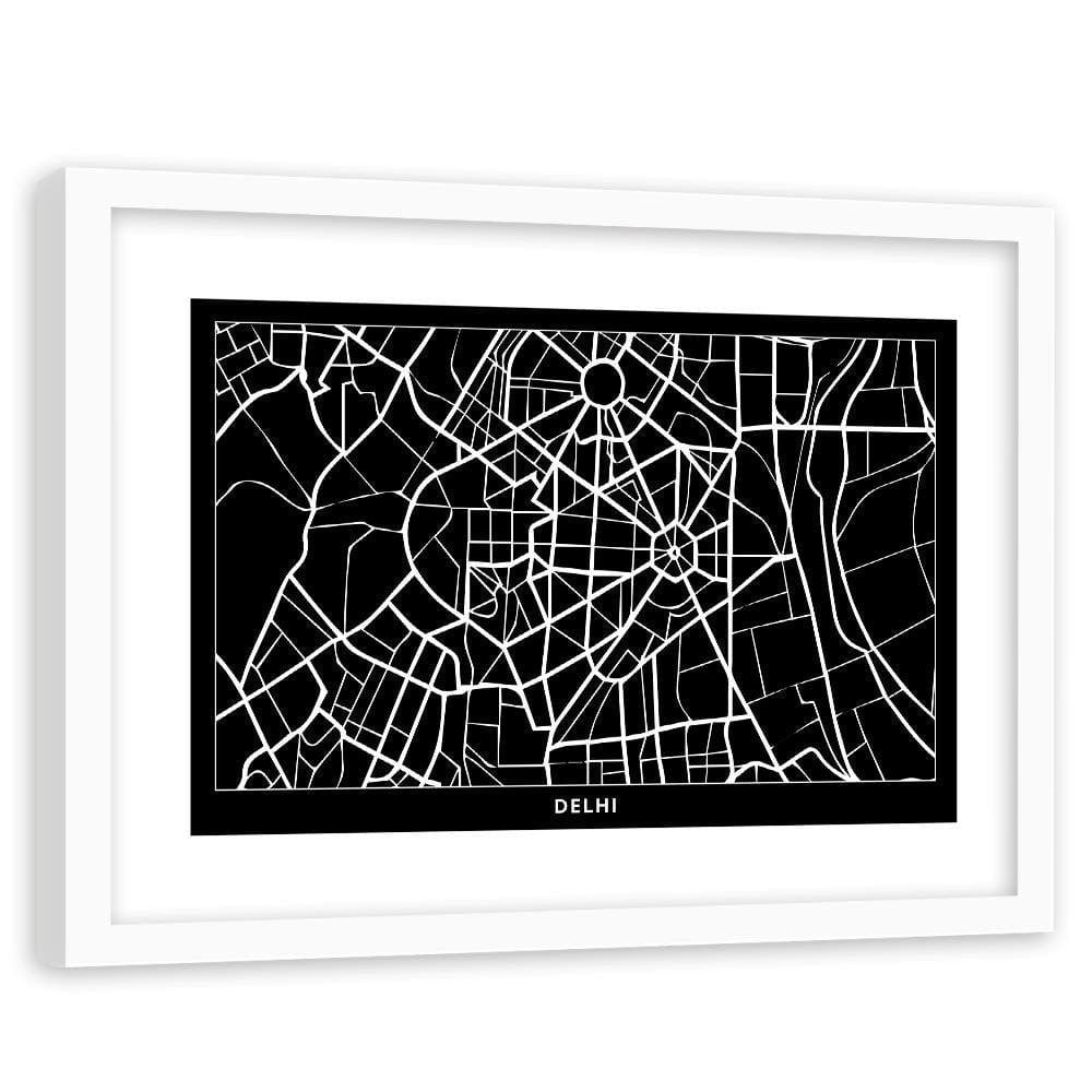 Glezna baltā rāmī - City Of Delhi Home Trends DECO