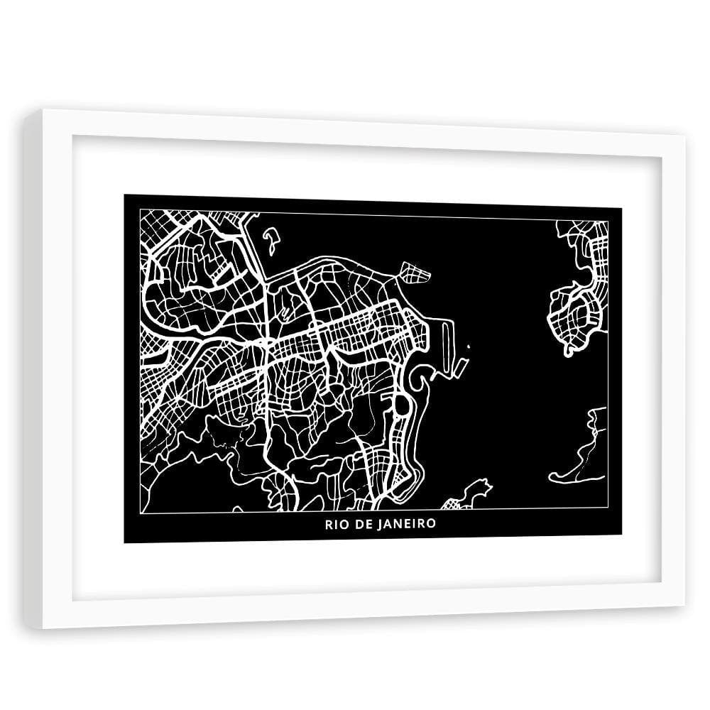 Glezna baltā rāmī - City Of Rio De Janeiro Home Trends DECO