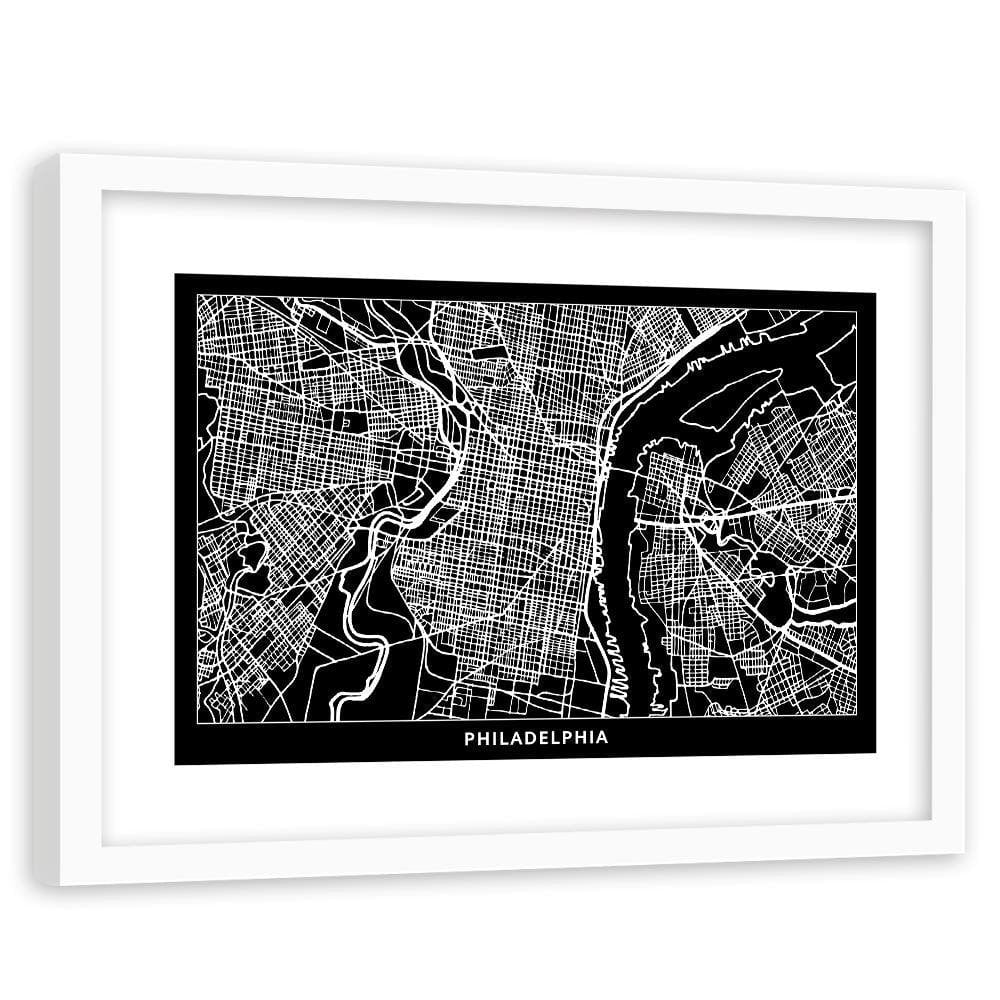 Glezna baltā rāmī - City Philadelphia Home Trends DECO