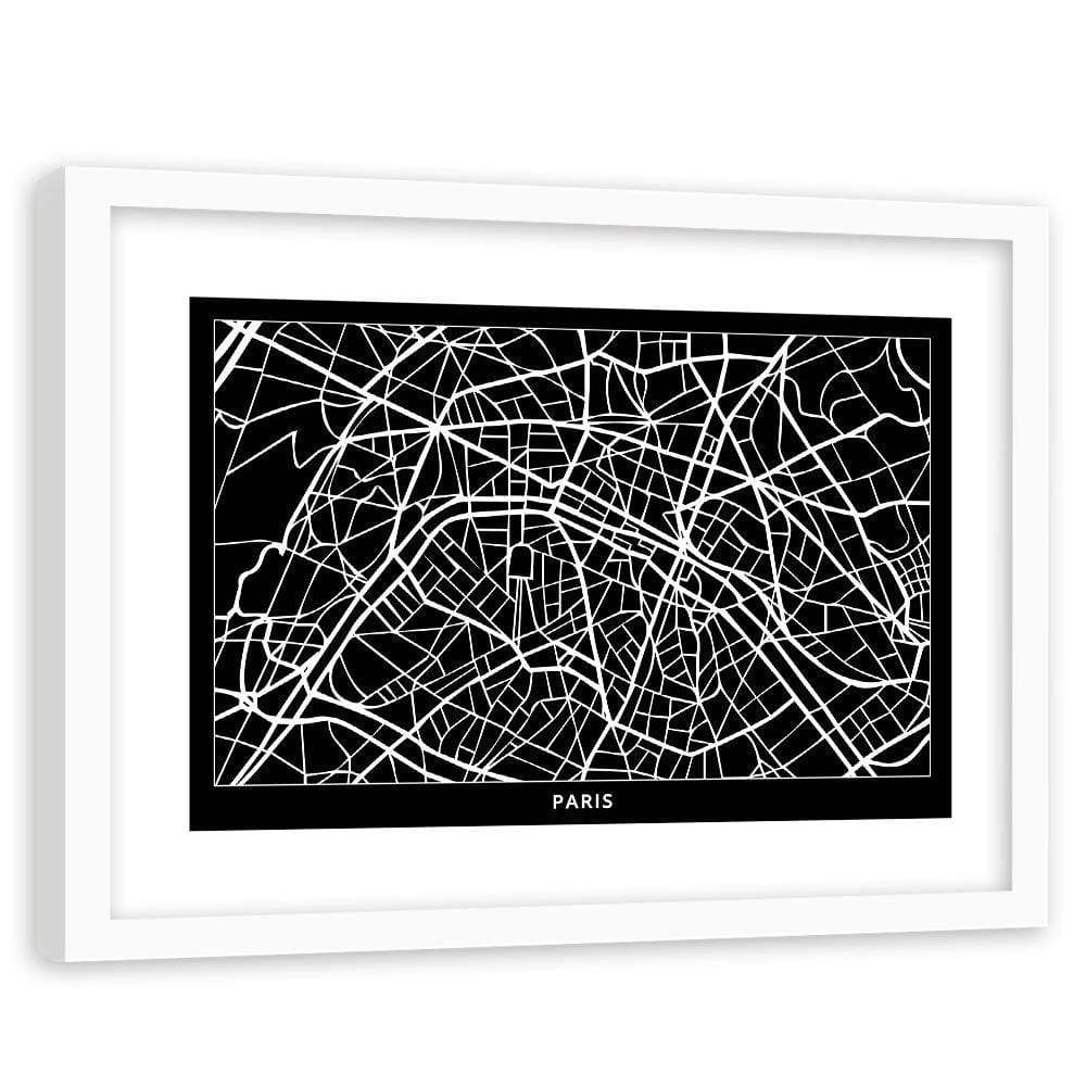 Glezna baltā rāmī - City Plan Couples Home Trends DECO