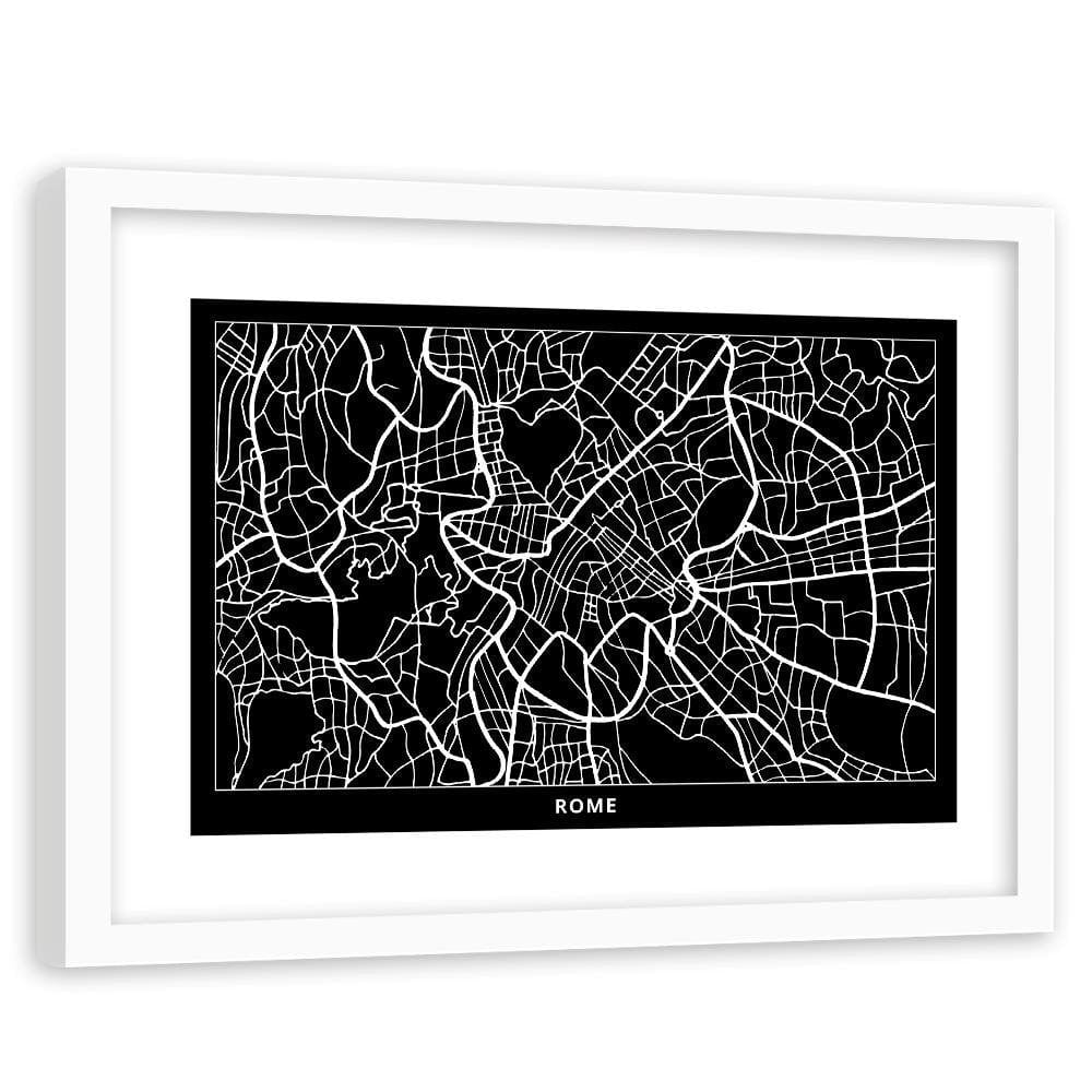 Glezna baltā rāmī - City Plan Rome Home Trends DECO