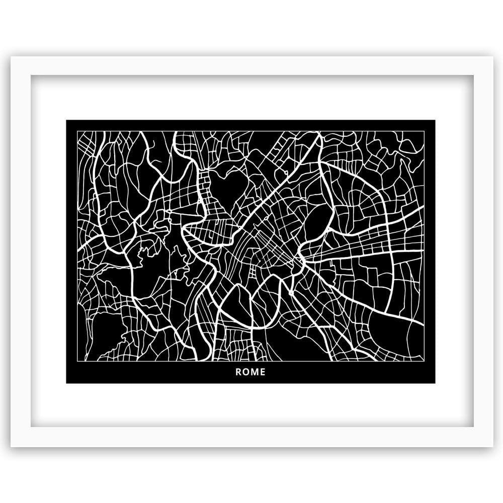 Glezna baltā rāmī - City Plan Rome Home Trends DECO