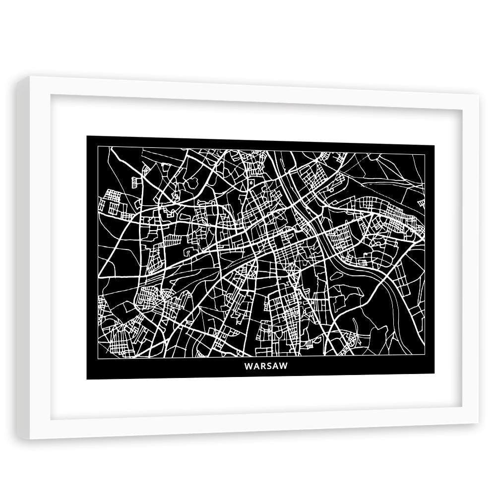 Glezna baltā rāmī - City Plan Warsaw Home Trends DECO