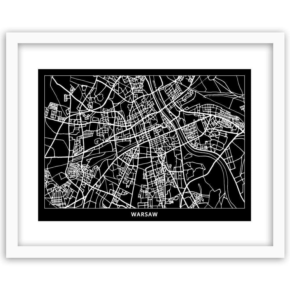 Glezna baltā rāmī - City Plan Warsaw Home Trends DECO