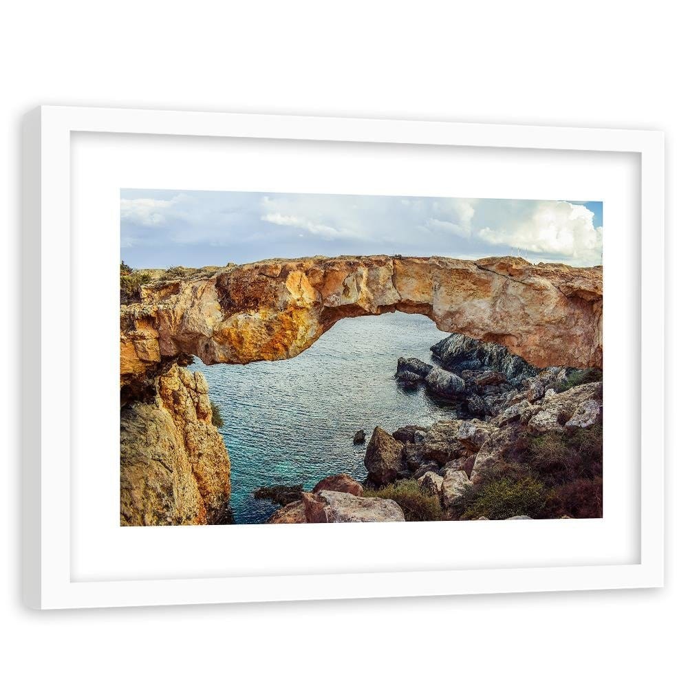 Glezna baltā rāmī - Cliffs Over The Ocean Home Trends DECO