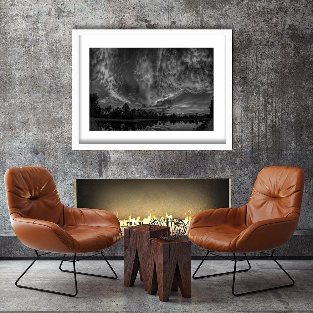 Glezna baltā rāmī - Clouds In The Sky 2 Home Trends DECO