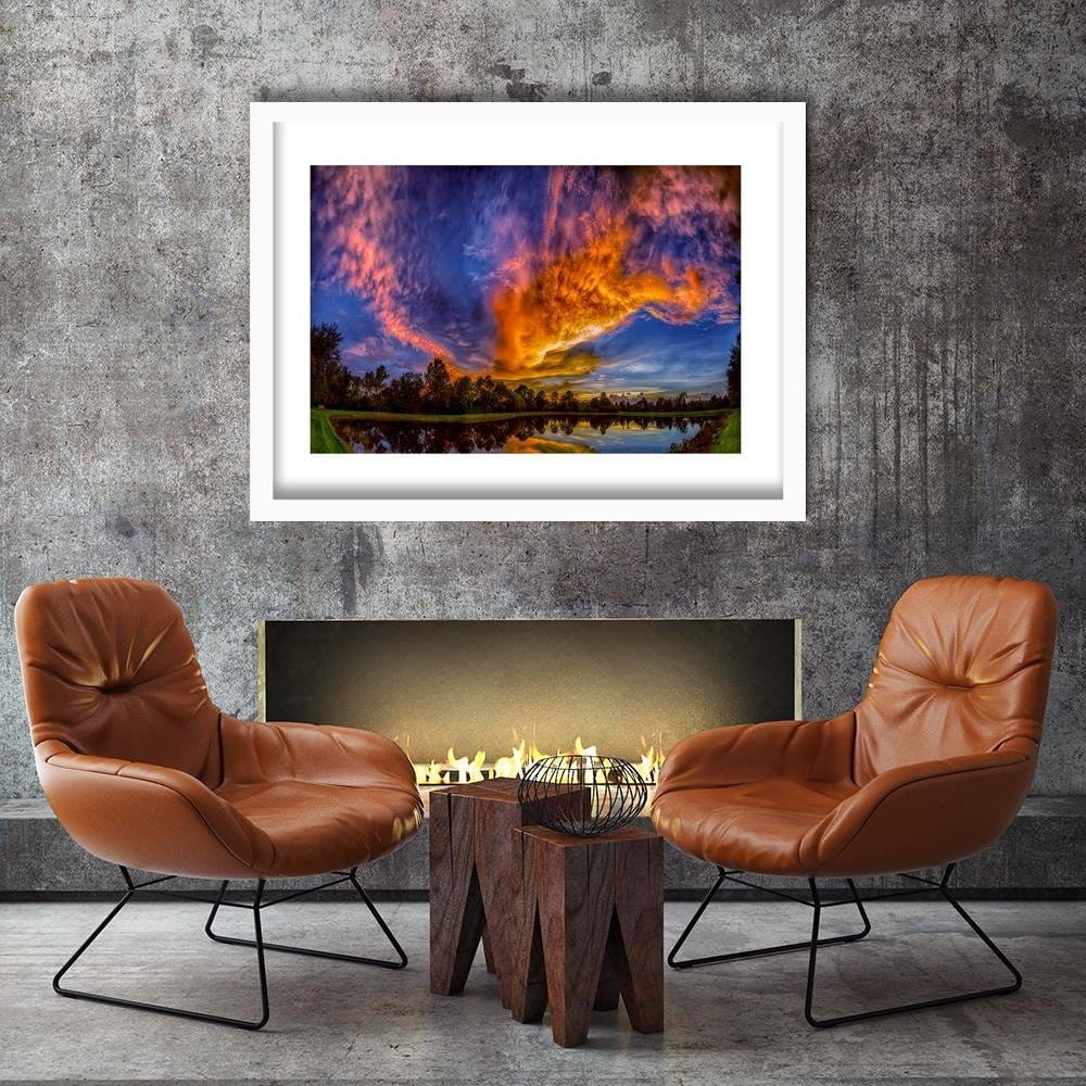 Glezna baltā rāmī - Clouds In The Sky 3 Home Trends DECO