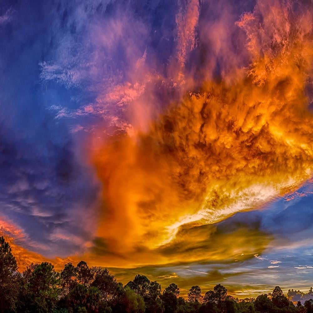 Glezna baltā rāmī - Clouds In The Sky 3 Home Trends DECO