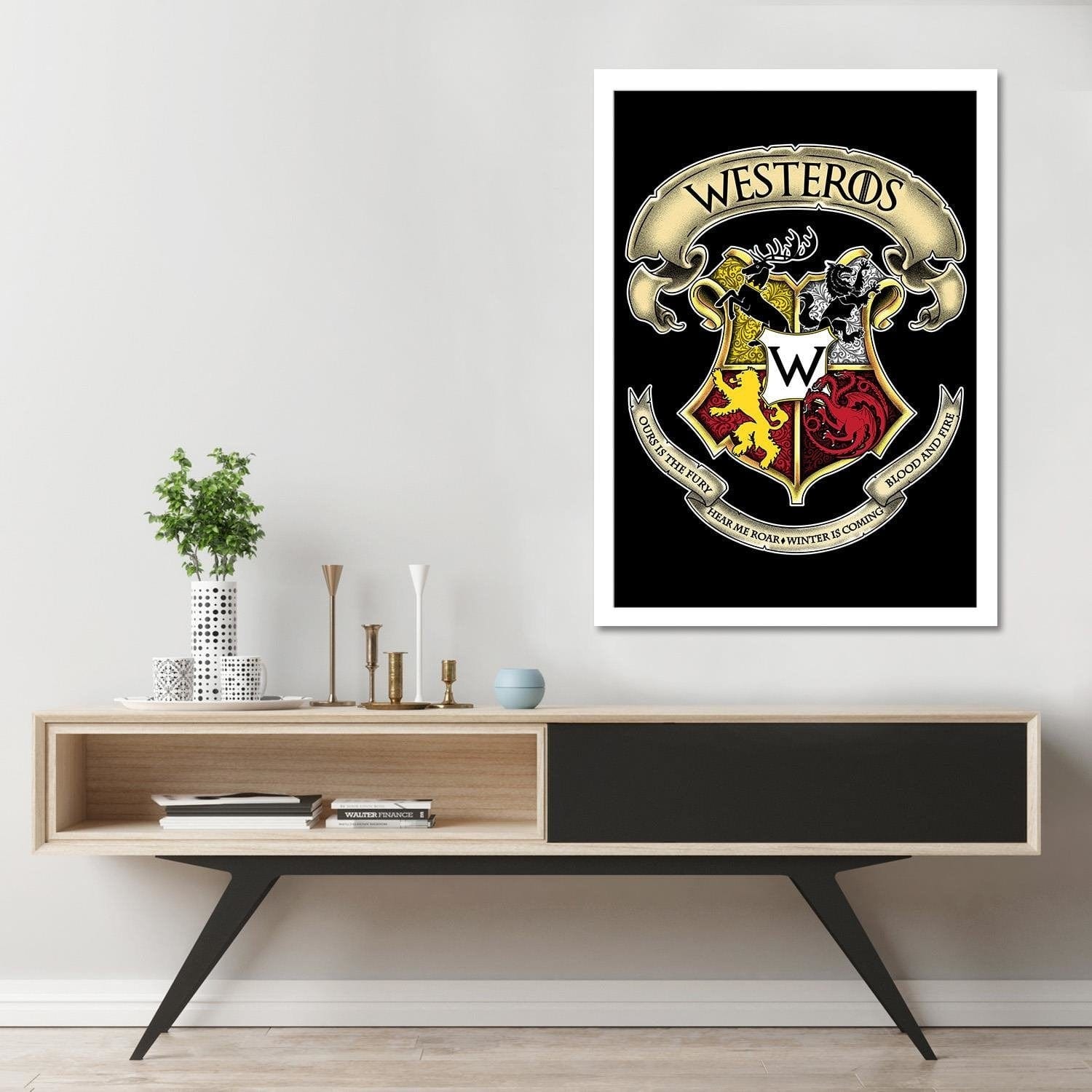Glezna baltā rāmī - Coat Of Arms Home Trends DECO