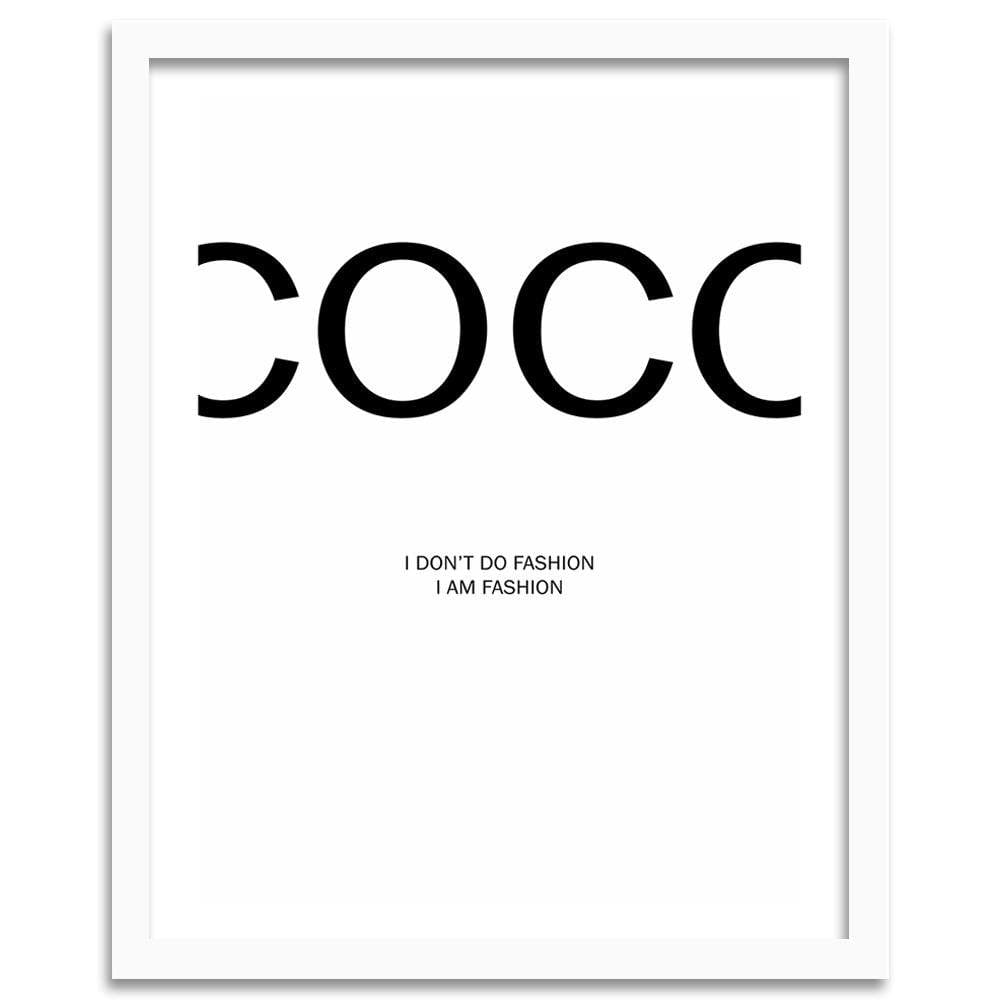 Glezna baltā rāmī - Coco Chanel Quote Home Trends DECO
