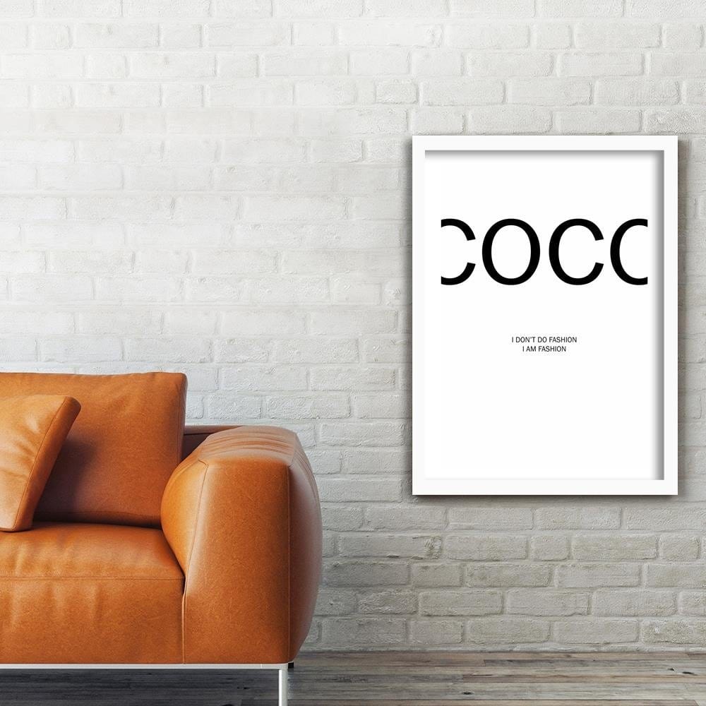Glezna baltā rāmī - Coco Chanel Quote Home Trends DECO