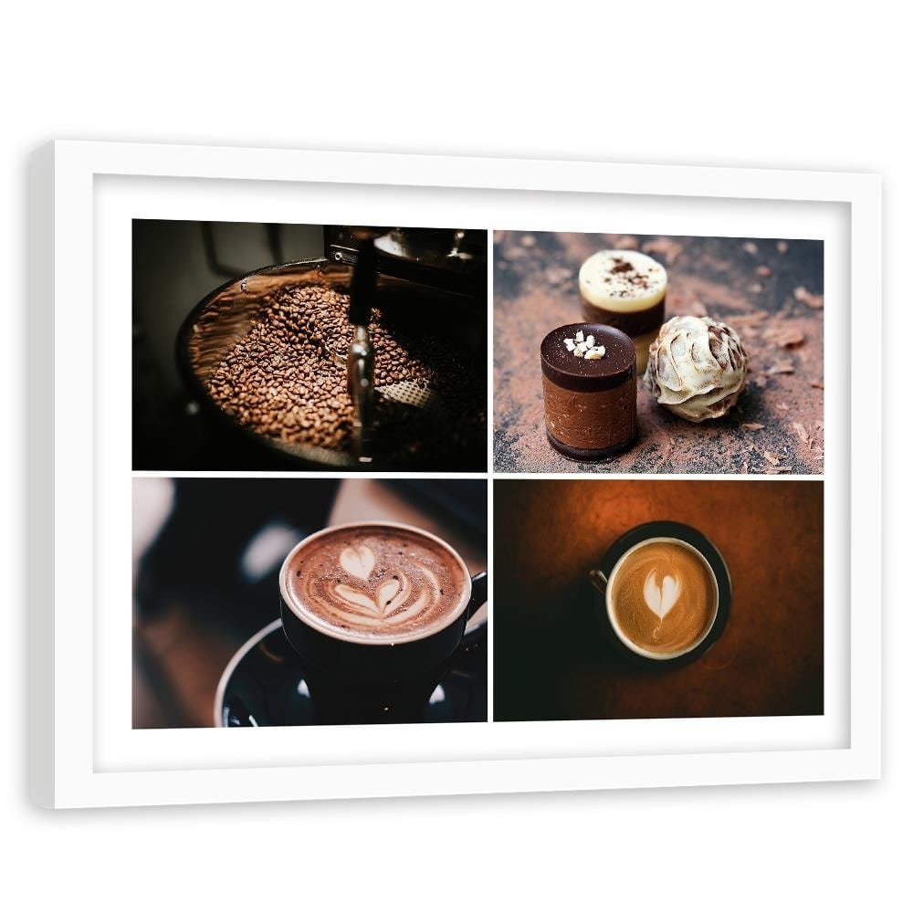 Glezna baltā rāmī - Coffee And Sweets Home Trends DECO