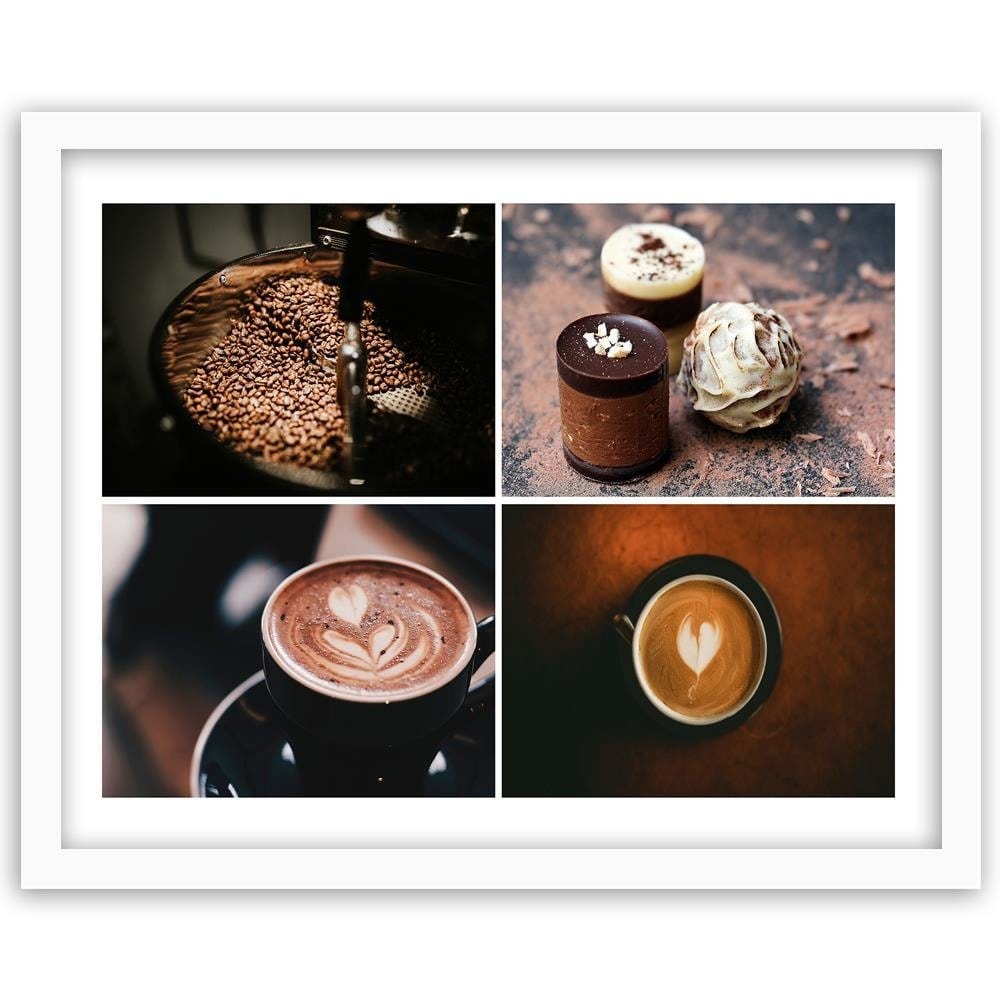 Glezna baltā rāmī - Coffee And Sweets Home Trends DECO