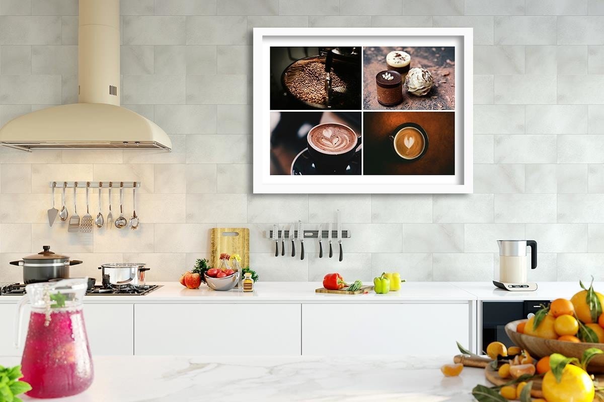 Glezna baltā rāmī - Coffee And Sweets Home Trends DECO