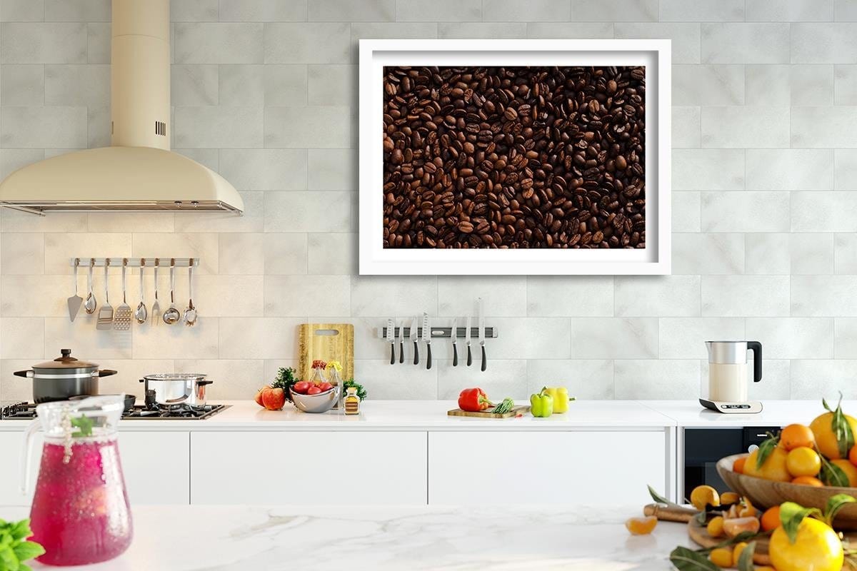Glezna baltā rāmī - Coffee Beans Home Trends DECO