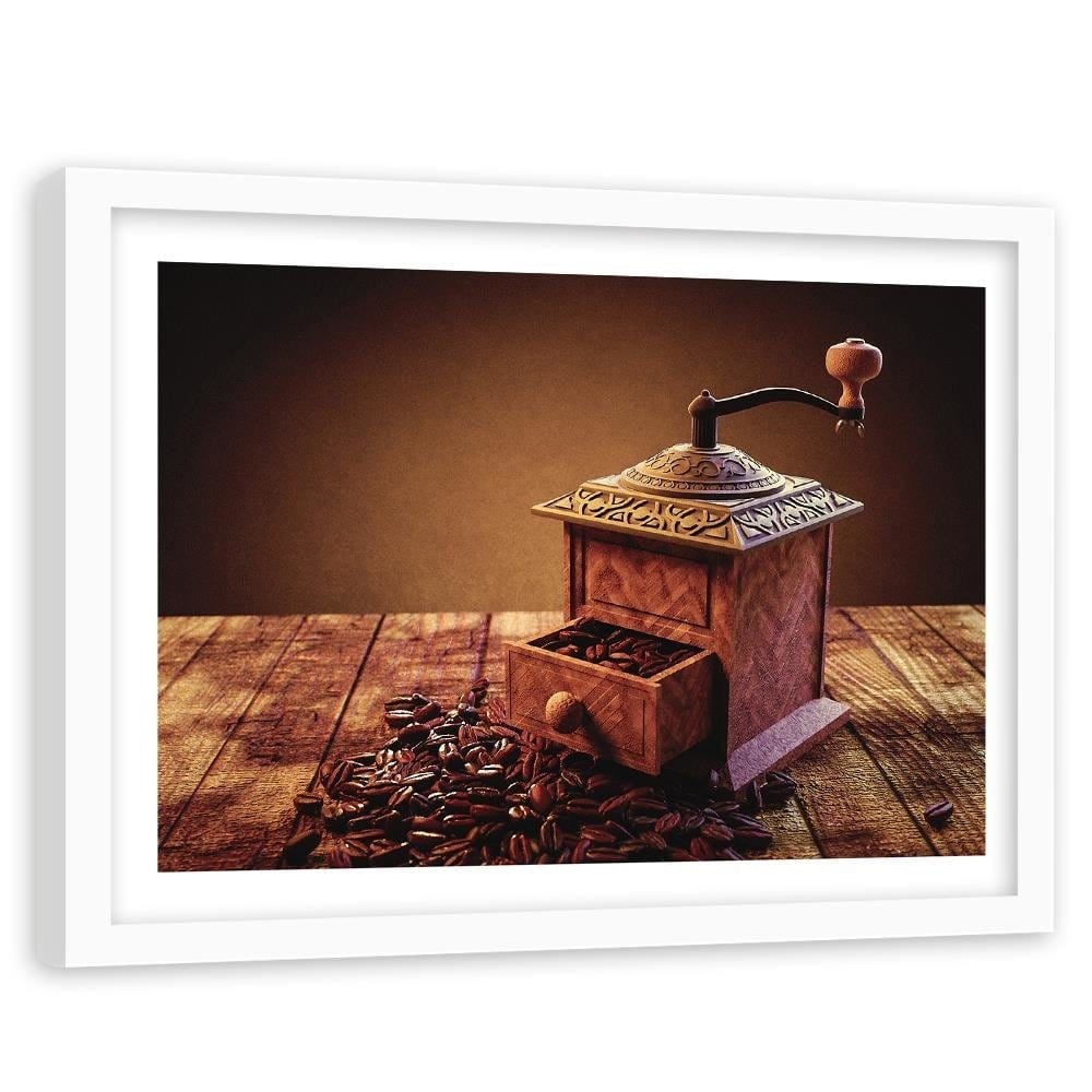 Glezna baltā rāmī - Coffee Grinder Home Trends DECO