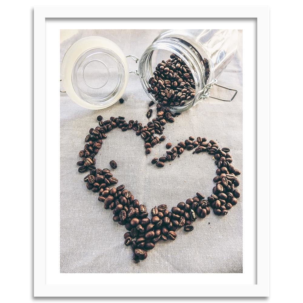 Glezna baltā rāmī - Coffee Love Home Trends DECO
