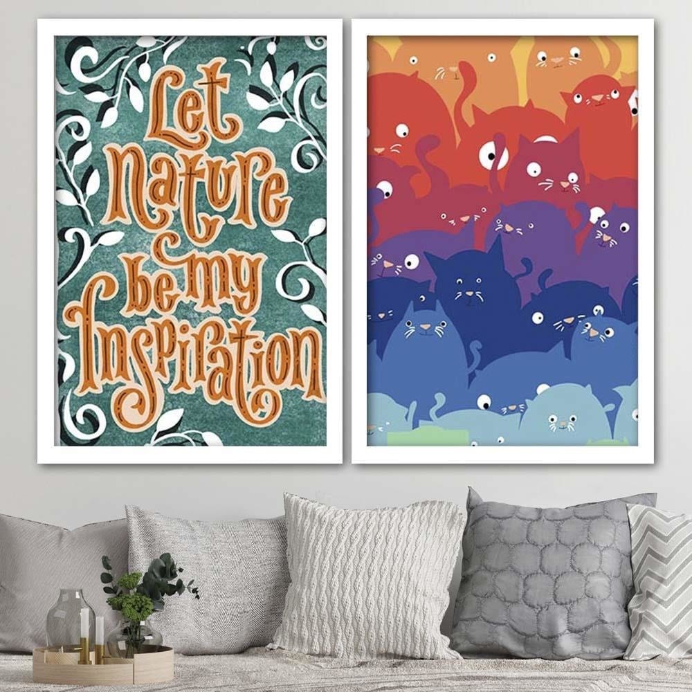 Glezna baltā rāmī - Colored Cats  Home Trends DECO