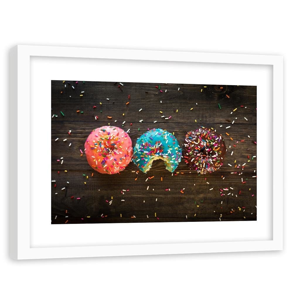 Glezna baltā rāmī - Colored Donat Home Trends DECO