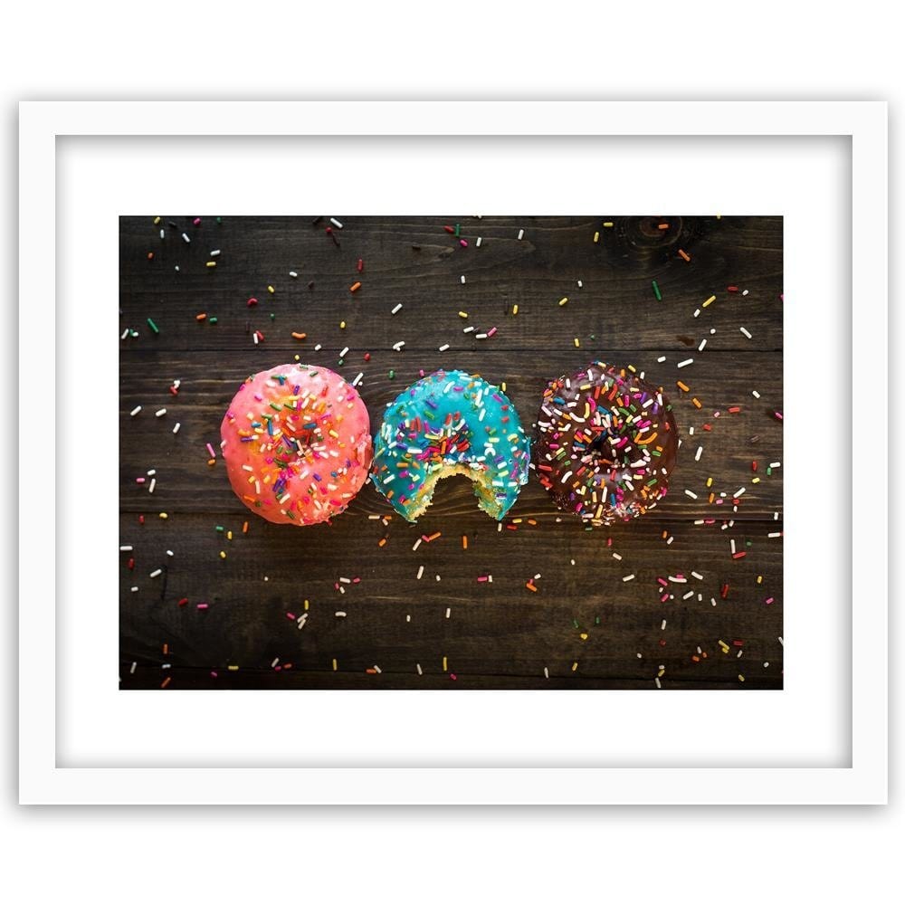 Glezna baltā rāmī - Colored Donat Home Trends DECO