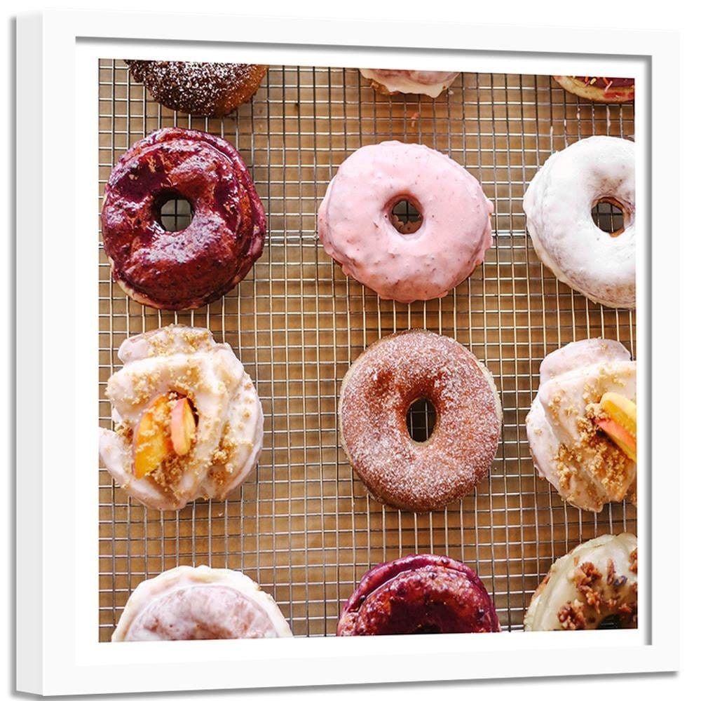 Glezna baltā rāmī - Colored Donuts Home Trends DECO