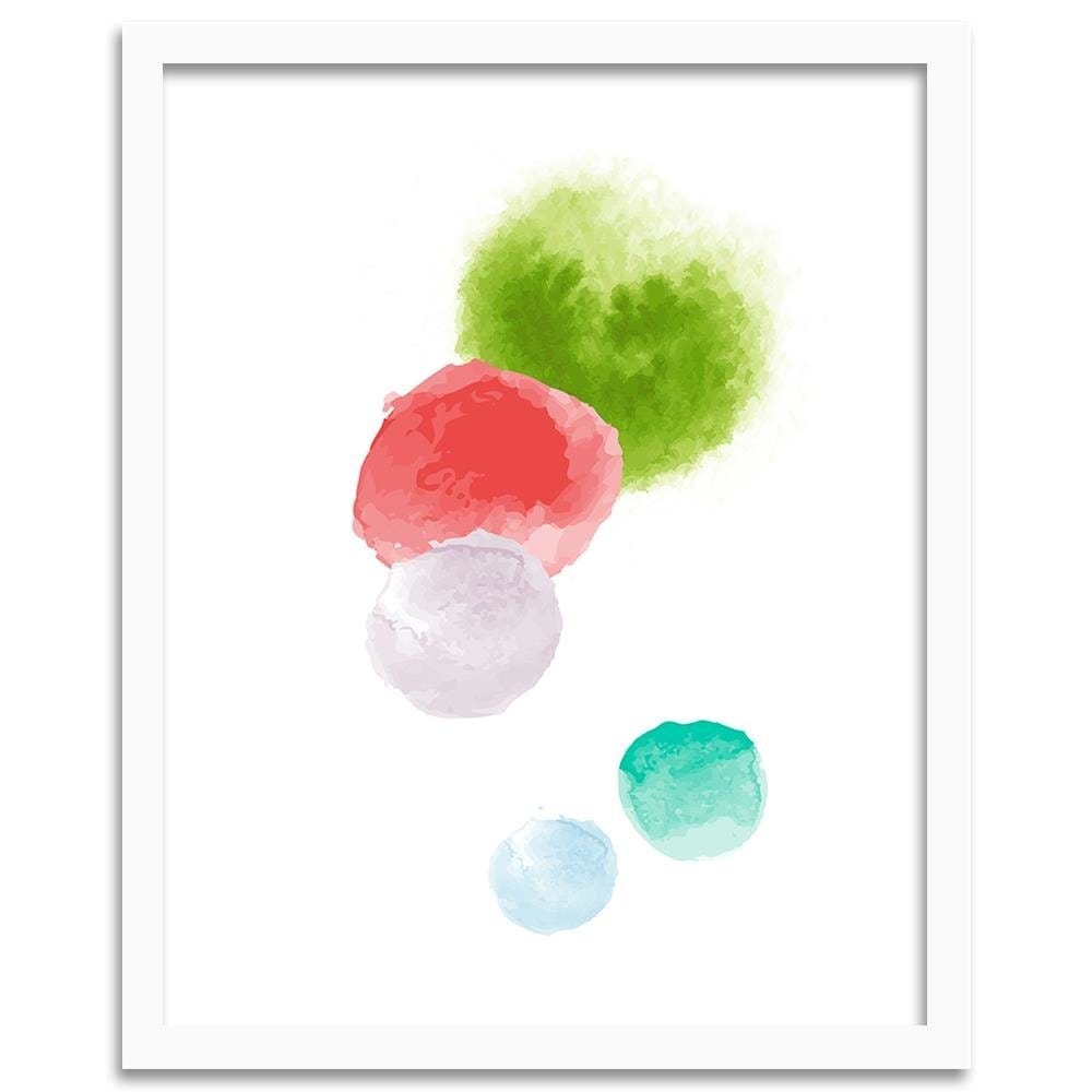 Glezna baltā rāmī - Colored Dots Home Trends DECO