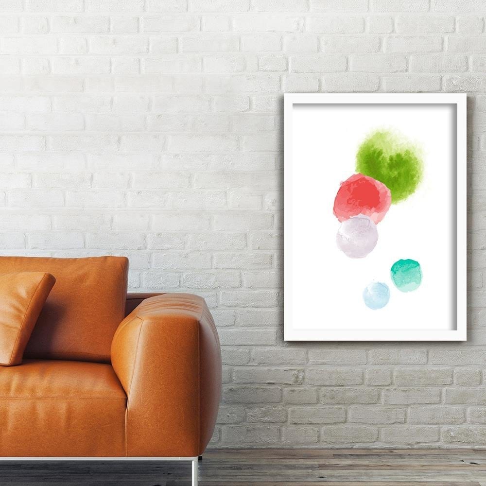 Glezna baltā rāmī - Colored Dots Home Trends DECO