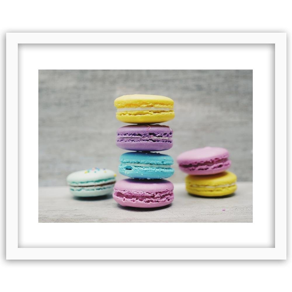 Glezna baltā rāmī - Colored Macaroon Home Trends DECO