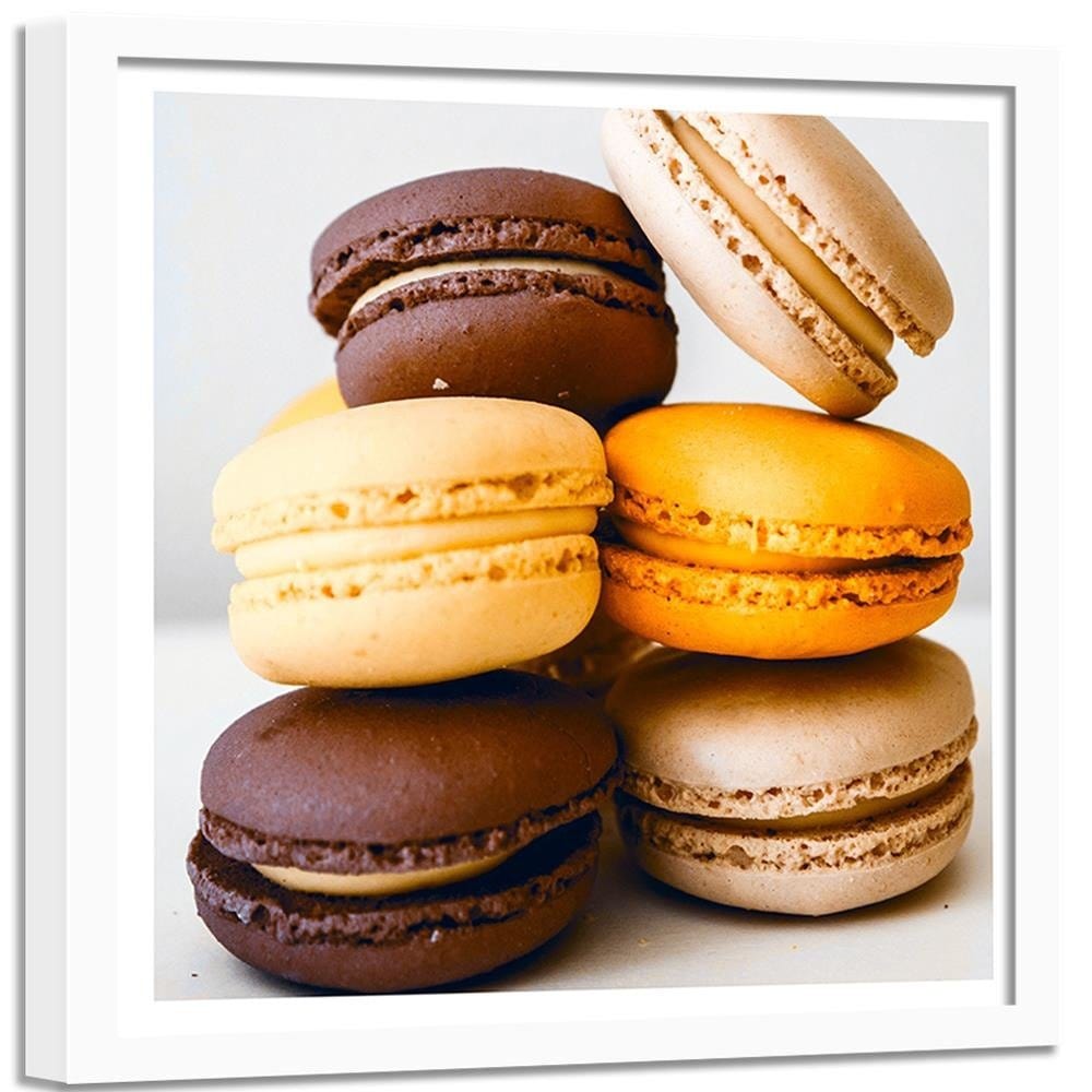 Glezna baltā rāmī - Colored Macaroons 2 Home Trends DECO