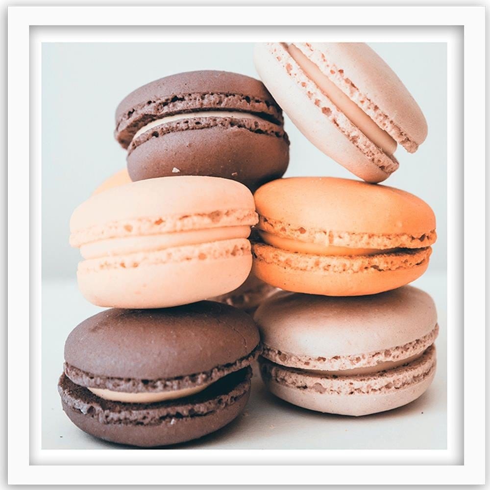 Glezna baltā rāmī - Colored Macaroons 3 Home Trends DECO