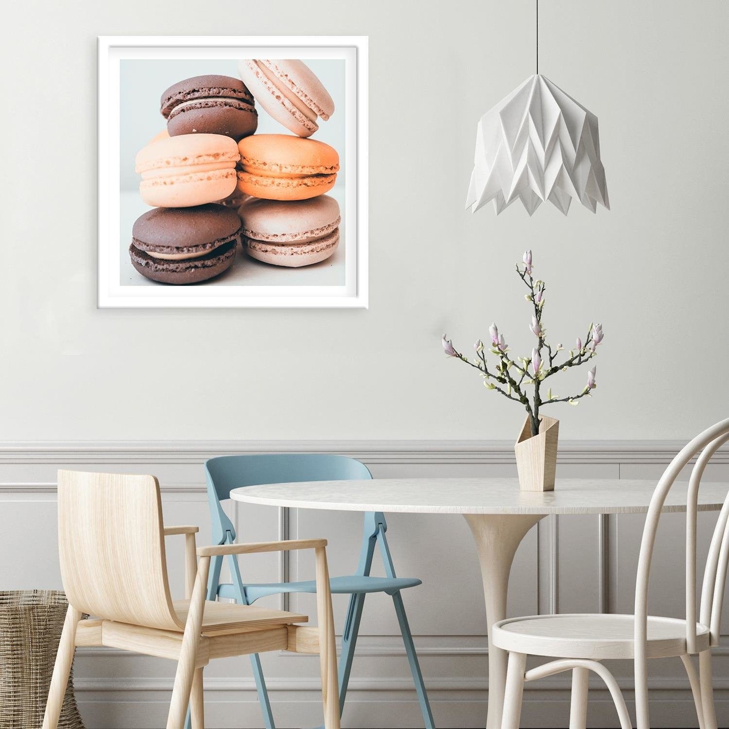 Glezna baltā rāmī - Colored Macaroons 3 Home Trends DECO