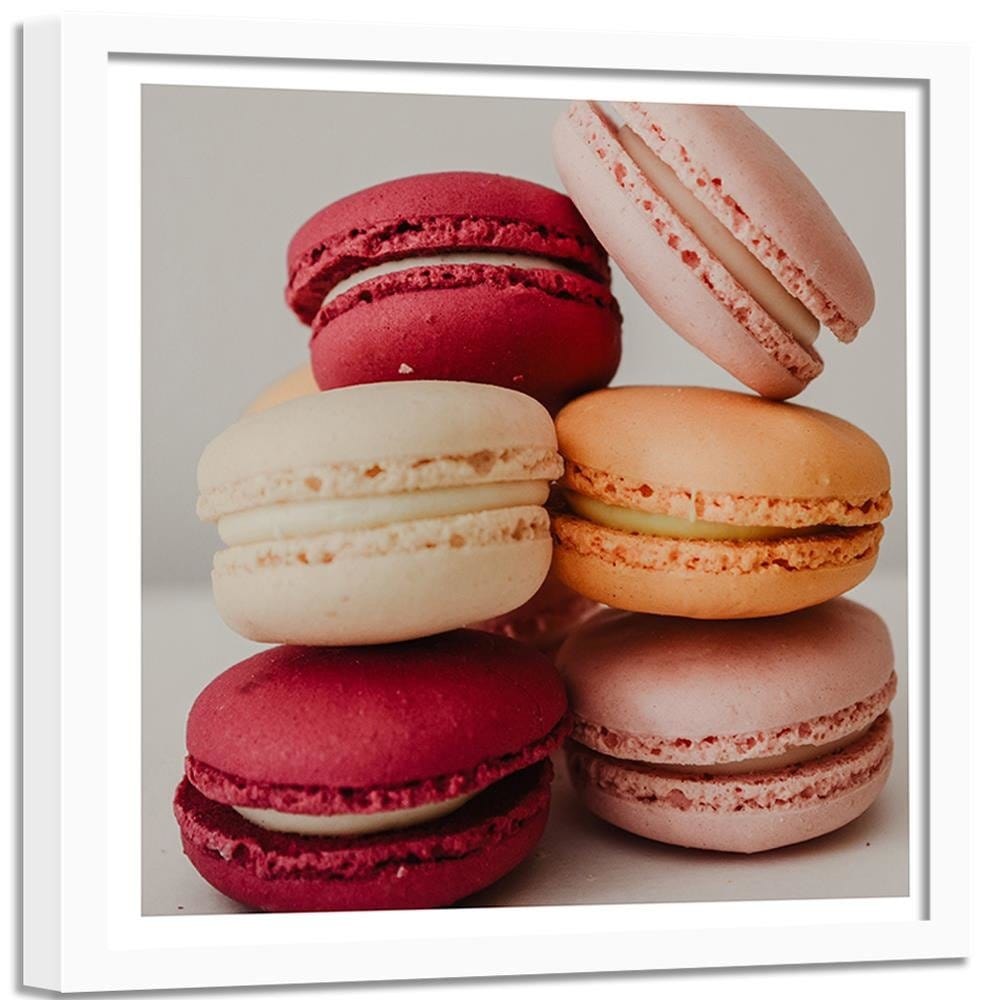 Glezna baltā rāmī - Colored Macaroons Home Trends DECO