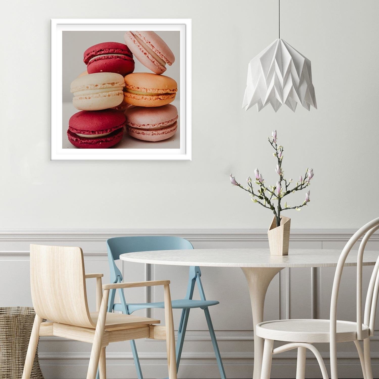 Glezna baltā rāmī - Colored Macaroons Home Trends DECO