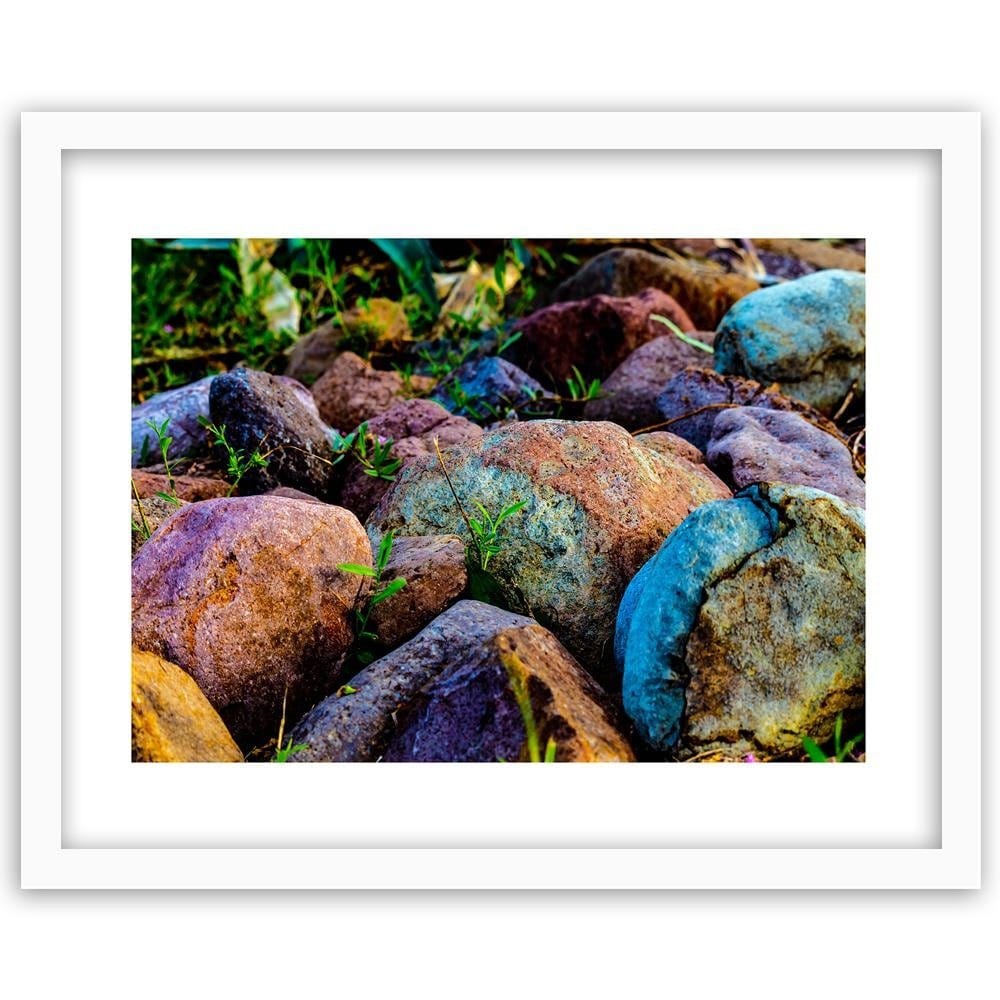 Glezna baltā rāmī - Colored Stones  Home Trends DECO