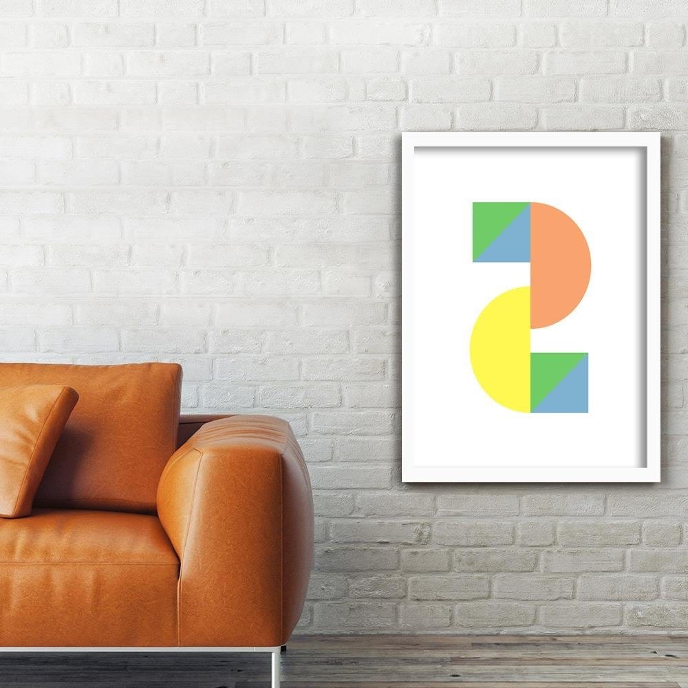 Glezna baltā rāmī - Colorful Geometric Figures  Home Trends DECO